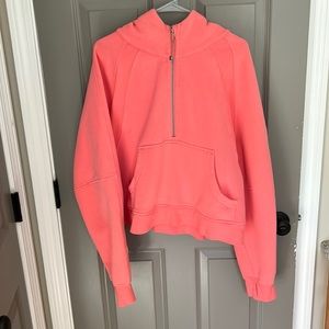 Lululemon scuba half zip hoodie in raspberry cream